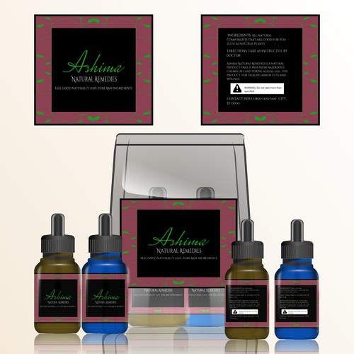 Ashima Natural Remedies Design Label in natural brown