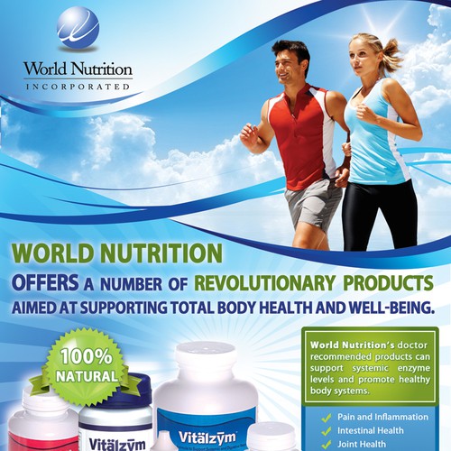 Magazine advertisement for World Nutrition Inc.