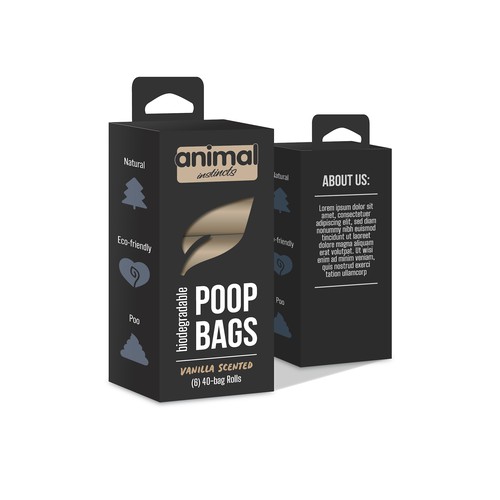 Dog Bags Packaging, client indicated they liked LUSH brand style
