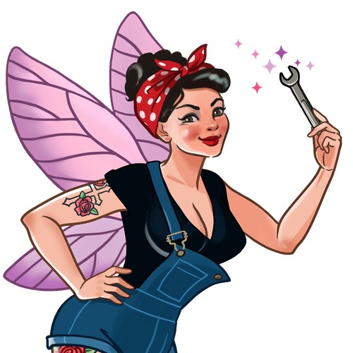 Pin up style fairy mechanic