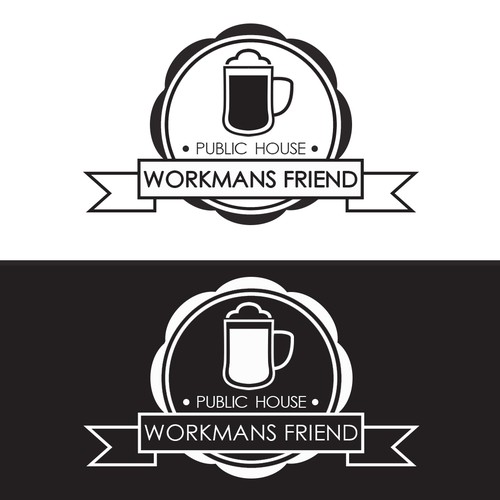 Warm inviting simple Pub Logo.