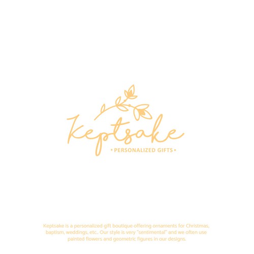 ✿ The gentle logo for Keptsake. Personalized gift boutique ✿
