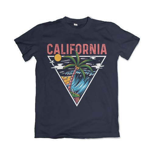 California wave tshirt design