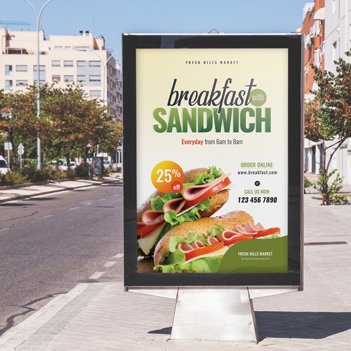 Breakfast poster template design