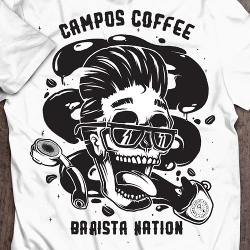 'Rockabilly' design entry for Campos Coffee