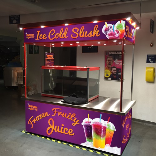 vinyl wrap design for frozen drink stand in stadium