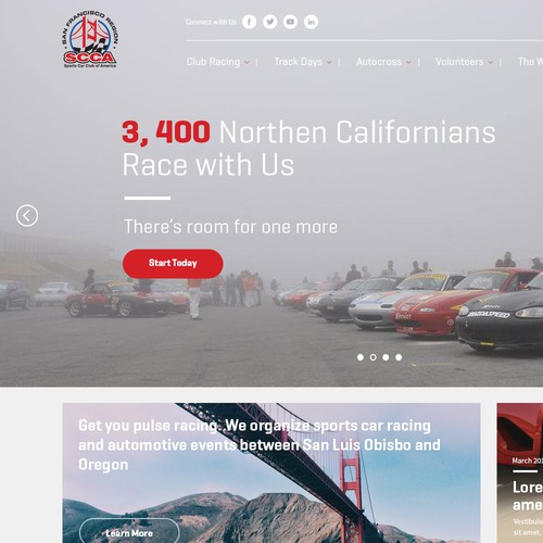 Responsive web design for premier motorsport racing organization