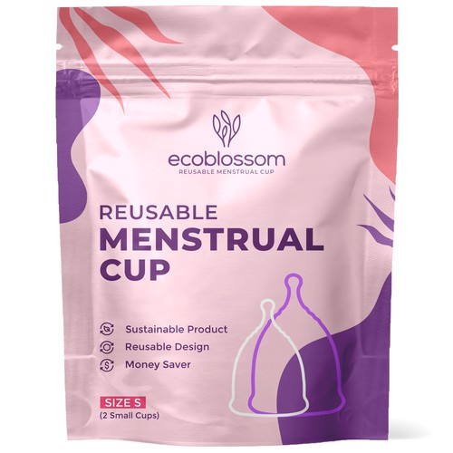 EcoBlossom Menstrual Cup - Modern Stand up pouch