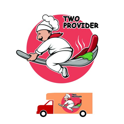 wrap around illustration for food delivery truck