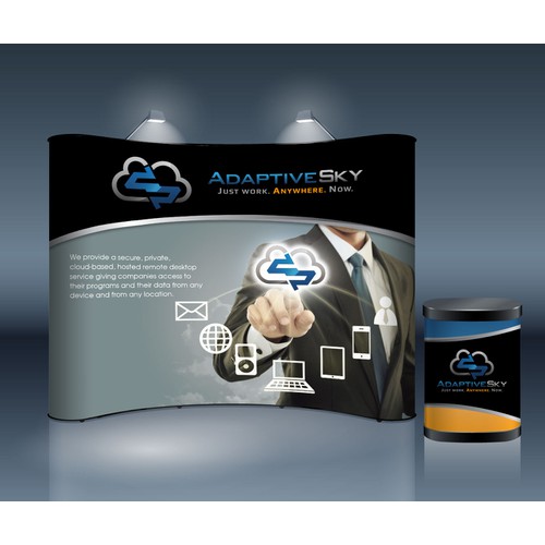 Create kick-ass graphics for AdaptiveSky's 10-foot pop-up trade show display!