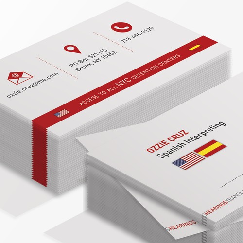 business card for a professional Spanish Interpreter