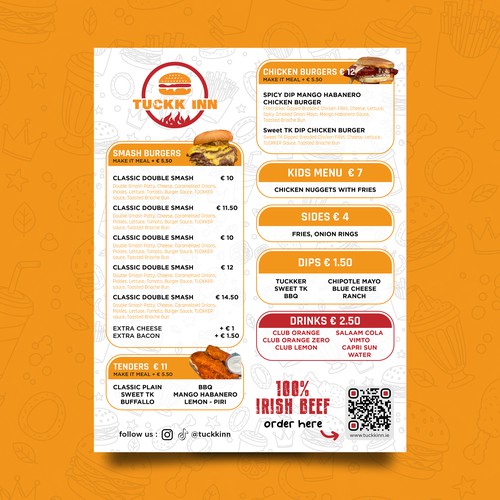 Modern Burger Restaurant Menu Design