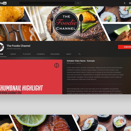 Youtube Cover Design - The Foodie Channel