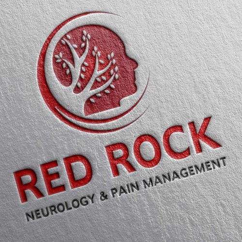 Emblem Logo Concept of Red Rock Neurology and Pain Center