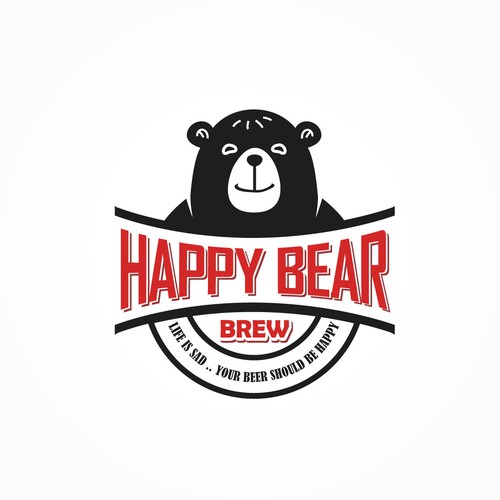 Elegant and Playful Logo for Happy Bear Brew