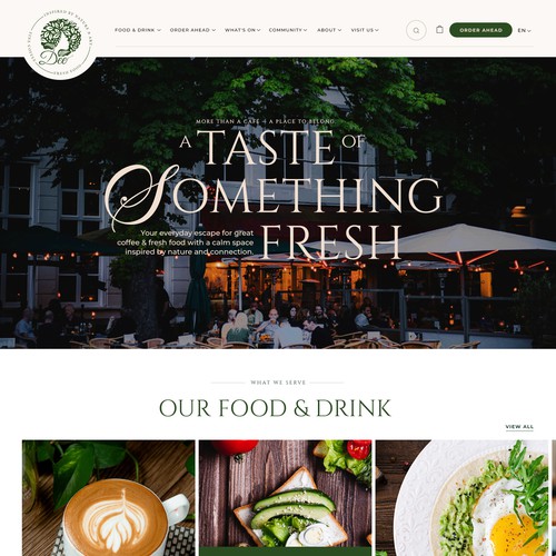 Modern neighborhood cafe Website
