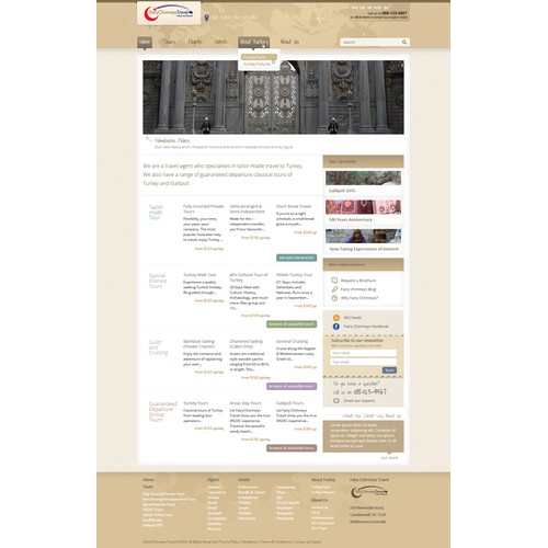 Fairy Chimneys Travel needs a new website design