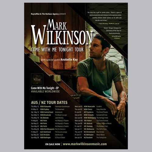Poster design Mark Wilkinson tour