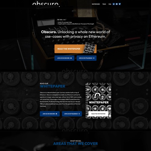 Obscuro Landing Page Design