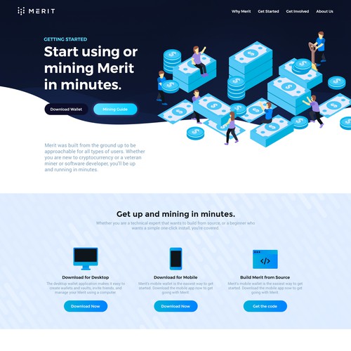 A creative home page for Merit cryptocurrency