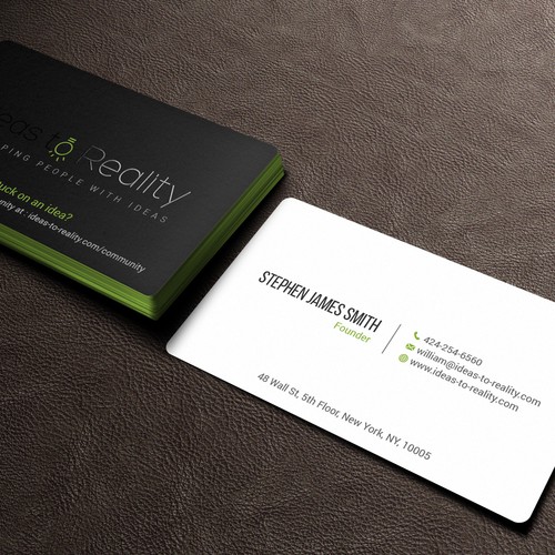 Rounded corner business card