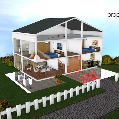 Create a 2D Cross-section of a House