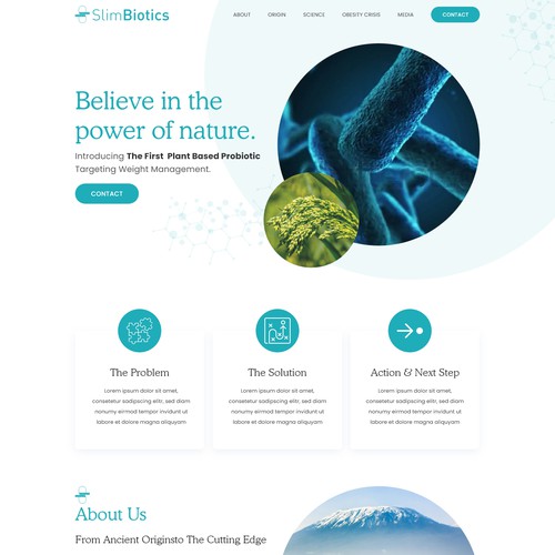 Web design for a technology science slimbiotics plant based probiotic