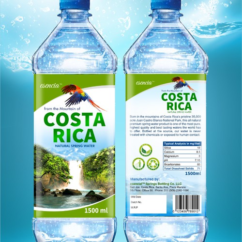 Help me develop the world's first Costa Rica branded bottled water