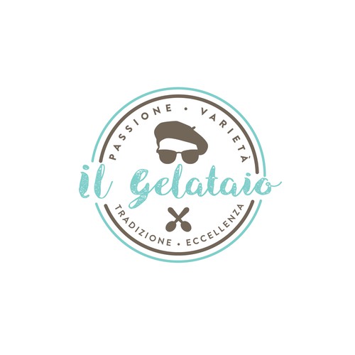 Hipster logo for artisan gelato company