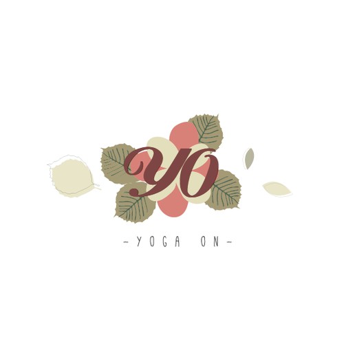 Vintage floral hot yoga studio logo