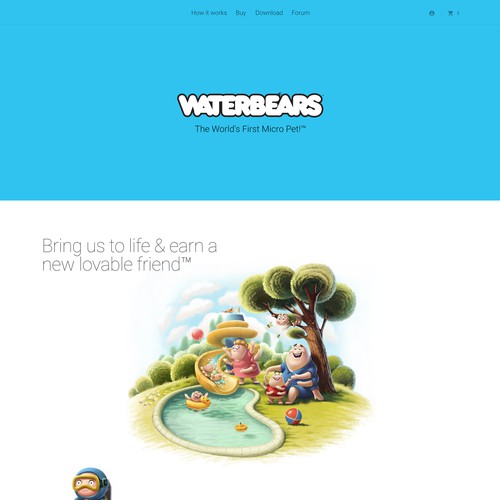 Product Landing Page for Waterbears