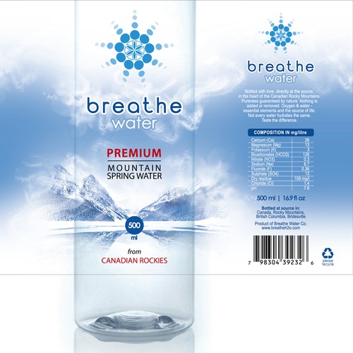 Label design for private orders Breathe Water