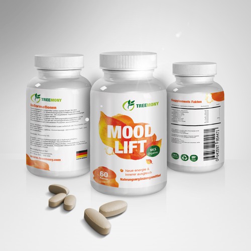 Supplement, Health product label design, mockup and render design concept.