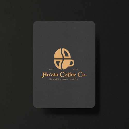 Coffee bean and cup logo design.