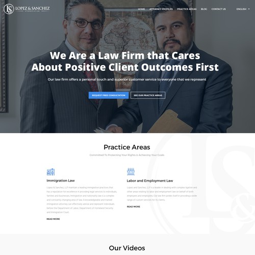 Landing Page for Immigration and Employment Law Firm