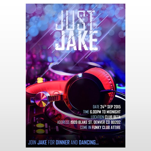 Create an Evening Party Bar Mitzvah Invitation for 13 Year Old
