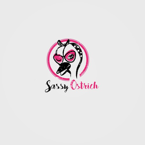 Fun Animal Sassy Ostrich Logo