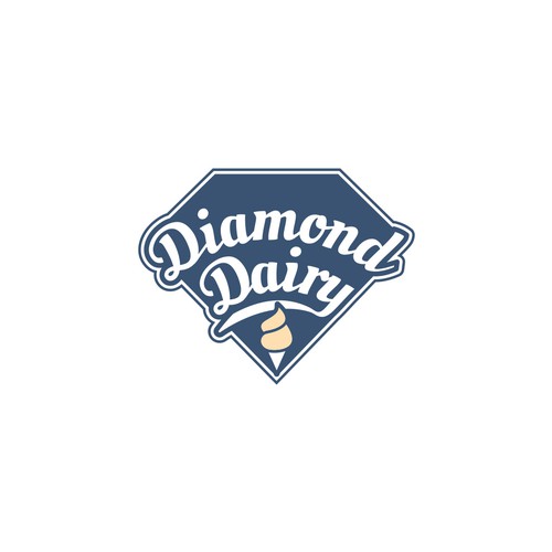 Logo for a vintage baseball themed ice cream shop