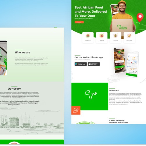 Website designs and development for food delivery company