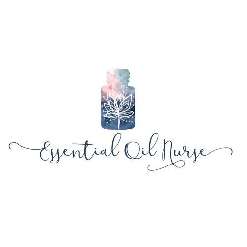 Logo in watercolor for essential oil 