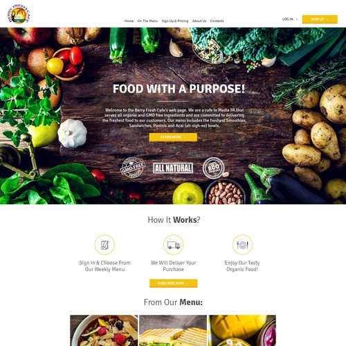 Organic Food Restaurant Website