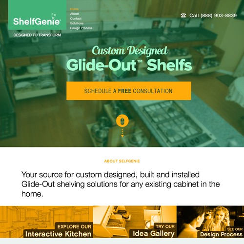 Minimalistic Themed Web for Shelf Genie
