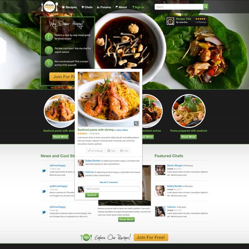 New website design wanted for Dinner Happy