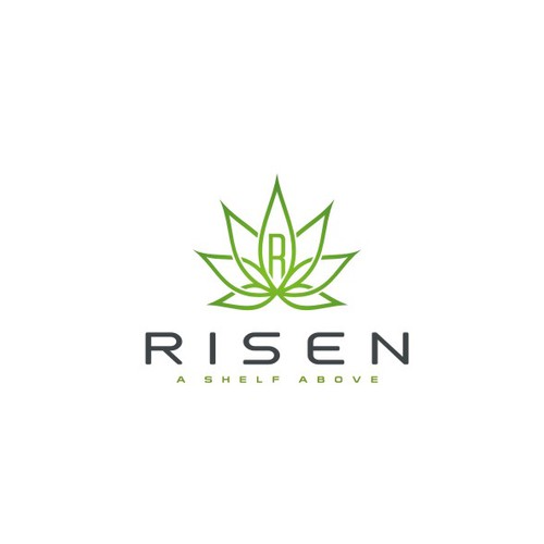 elegant logo of a abstract cannabis leaf
