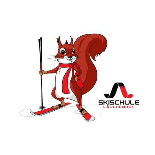 Mascot "Lärchi" for a young dynamic ski school