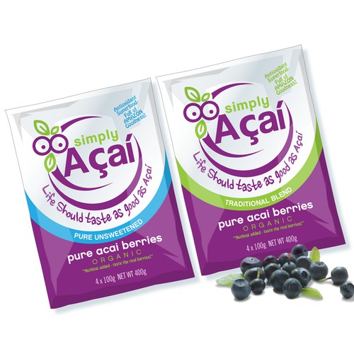 Pouch design for Acai berries