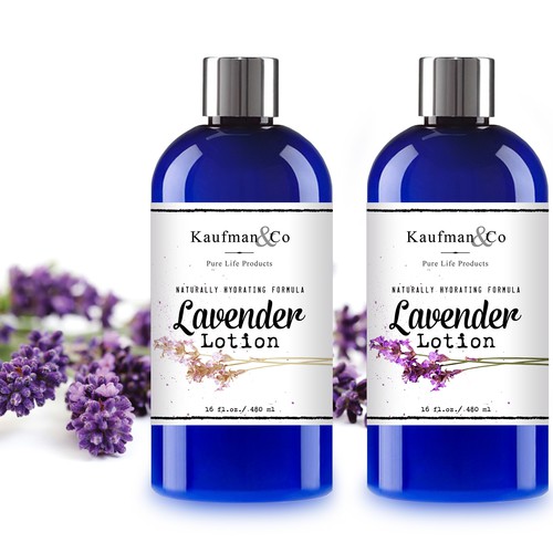 Lavender Lotion Label Bottle Design