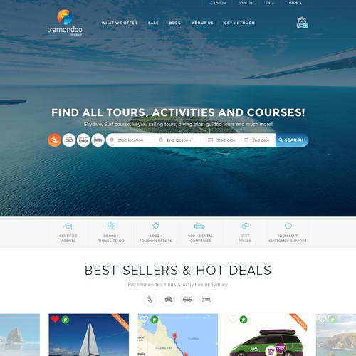 Travel agency's website design