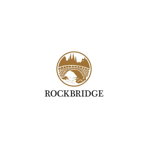 the concept of a vintage bridge logo for real estate