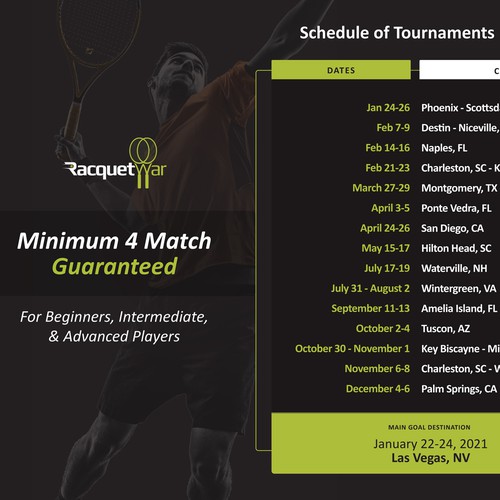 Tournament dates poster